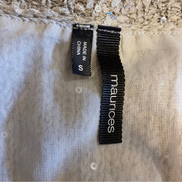 Maurices Tan Long Sleeve Sweater With Sequines Size Small - Picture 6 of 6